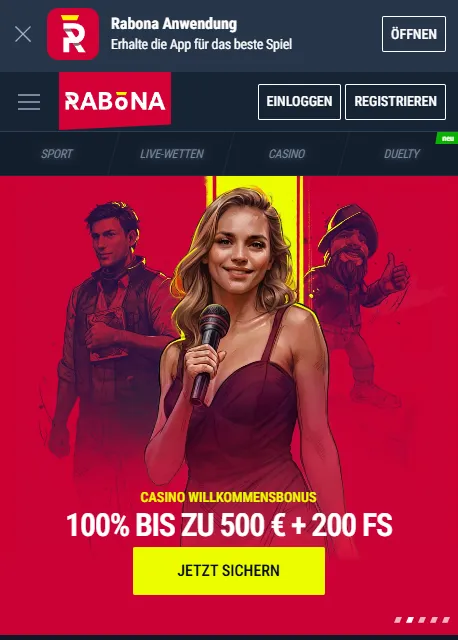 Rabona Casino-Slot auf einem Smartphone-Bildschirm