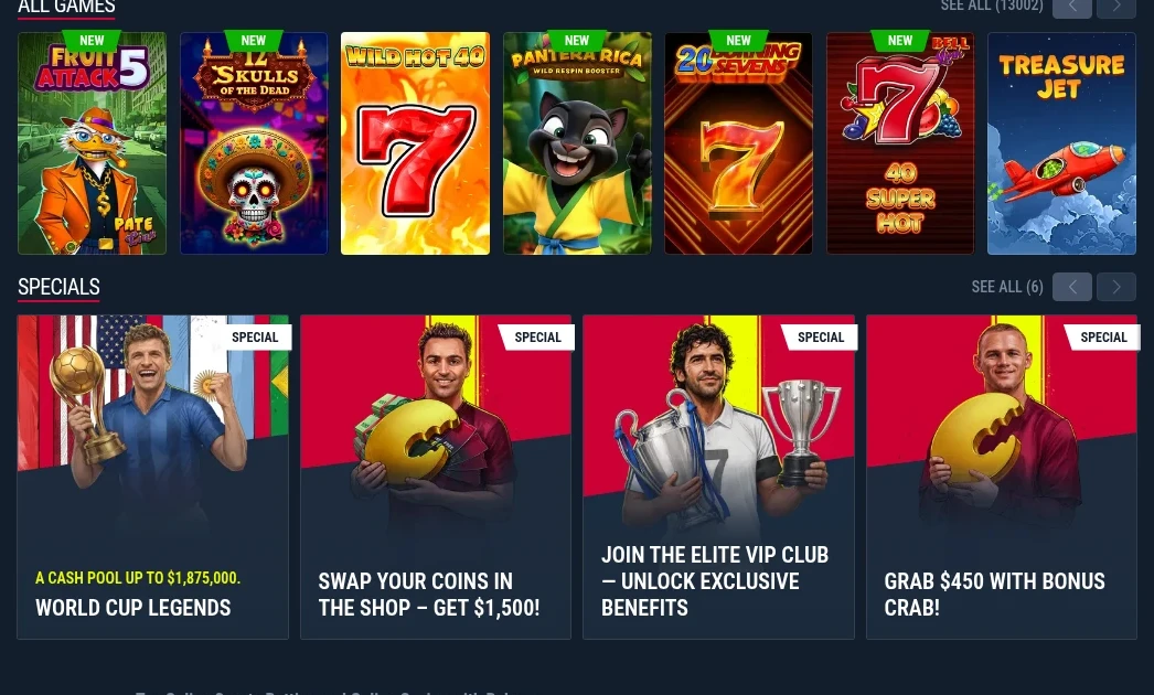 Rabona casino and sportsbook sections
