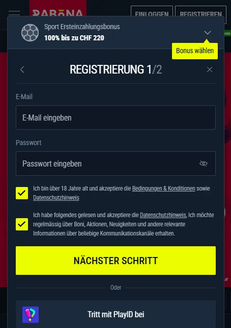Rabona App Nutzererfahrungen auf einem Smartphone