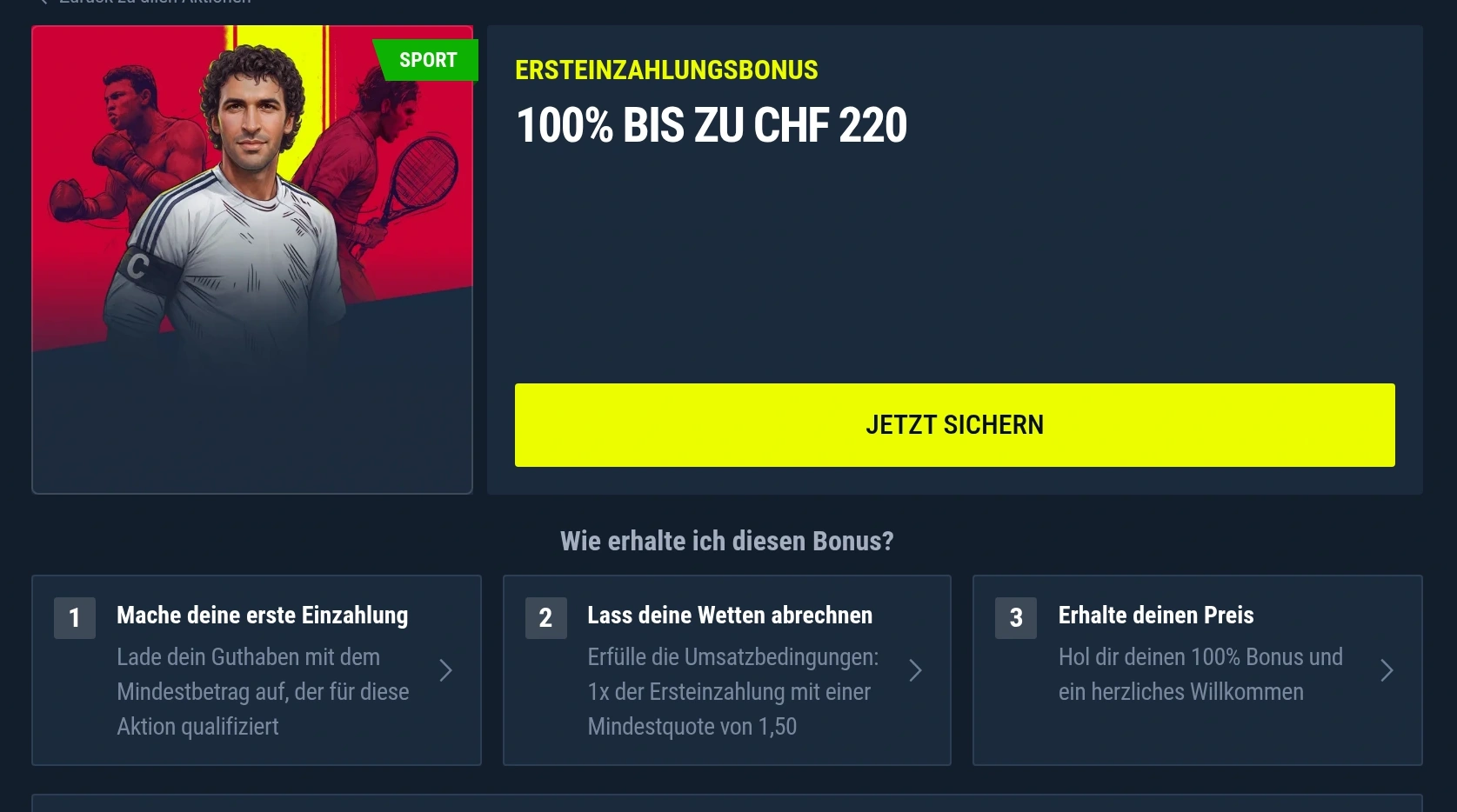 Rabona Sportboni, Cashback und Sportaktionen