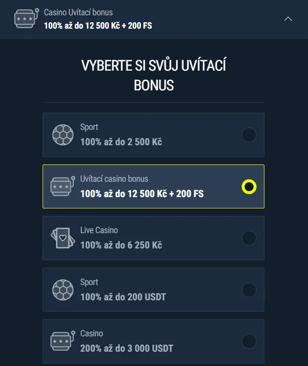 Rabona bonus a obrazovka aktivace bez promo kódu