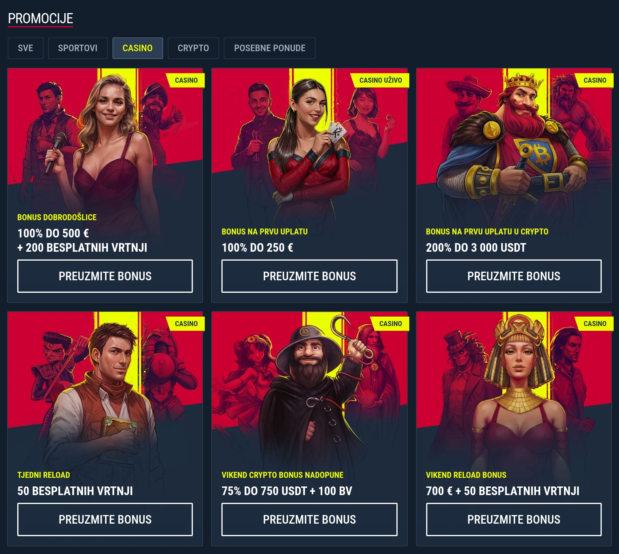 Rabona Casino bonus banner i cashback ponude