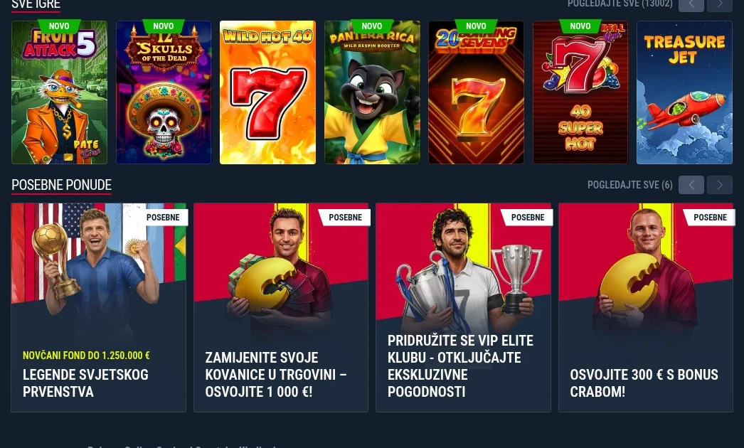 Rabona casino i sportski odjeljci