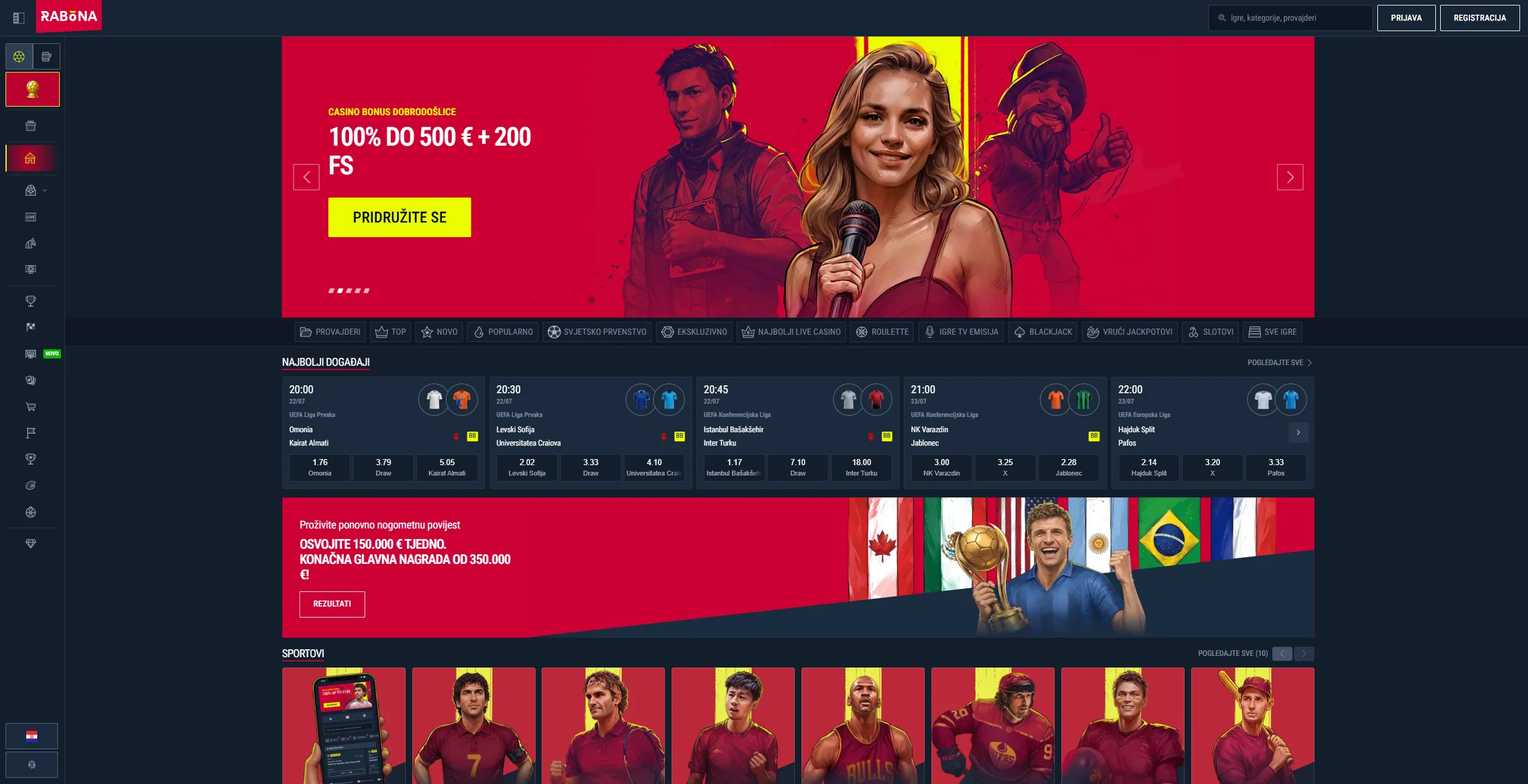 Pregled Rabona casino lobija