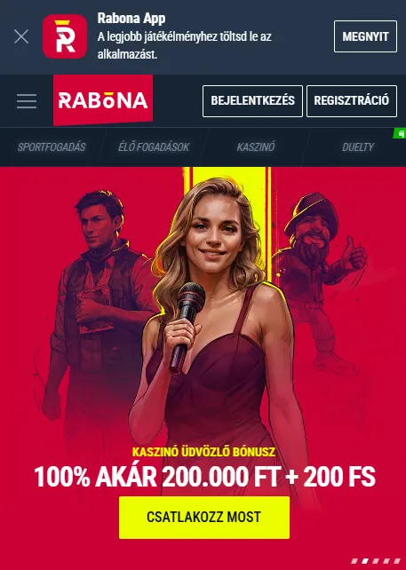 Rabona mobil kaszinó és sportfogadás Androidon és iOS-en