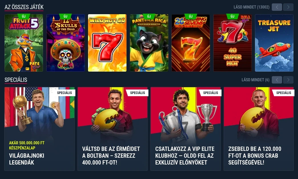 Rabona kaszinó és sportfogadási felület részletei