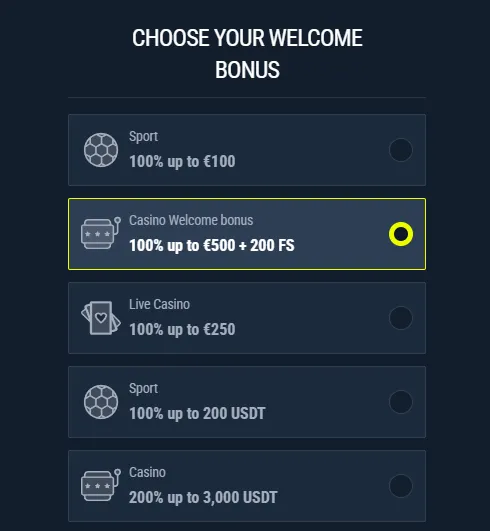 Rabona bonus activation screen