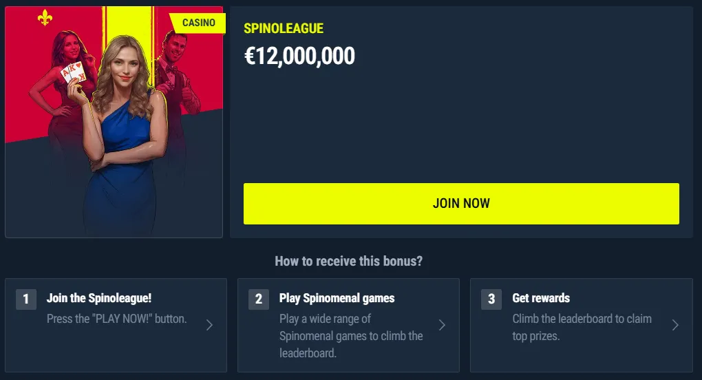 Rabona Spinoleague prize pool campaign