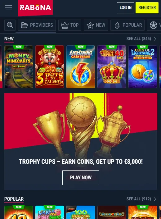 Rabona mobile casino access