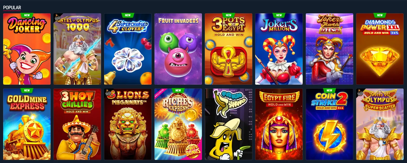 Rabona Casino promotional banners and Big Wins row