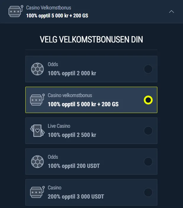 Rabona bonusaktivering og kontooversikt