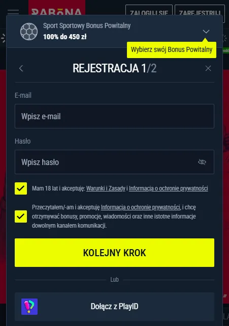 Rejestracja i obsługa konta Rabona na telefonie