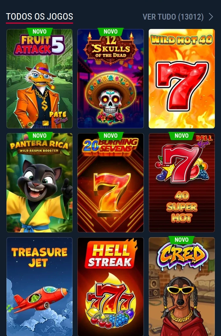 Lobby móvel Rabona Casino e jogos ao vivo