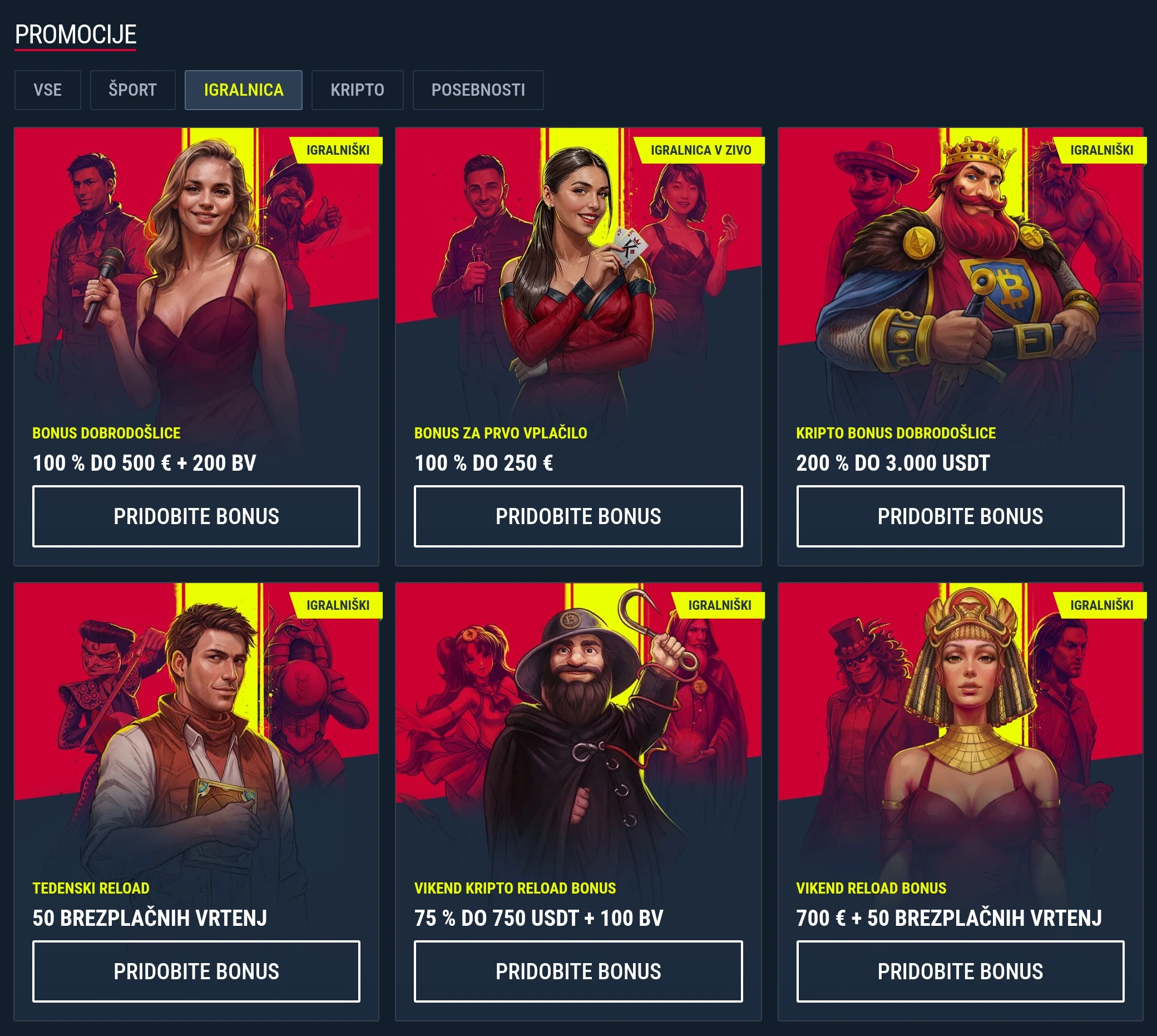 Rabona Casino promocijska pasica in ponudbe cashbacka