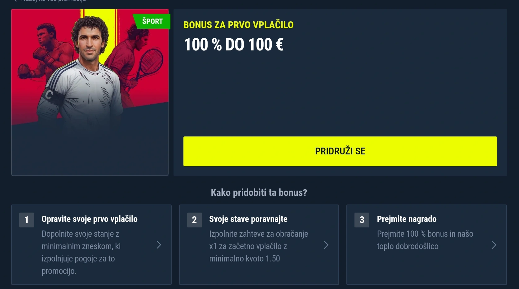 Rabona bonusi za stave, Accumulator Boost, Cash Out in športne akcije